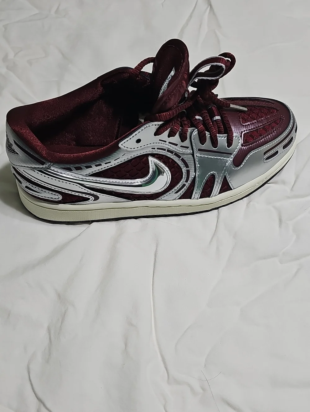 Nike Maroon and Silver, Air Jordan Women's Athletic Sneakers
